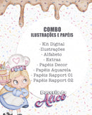 Doceria da Alice - Combo Ilustrações e Papéis